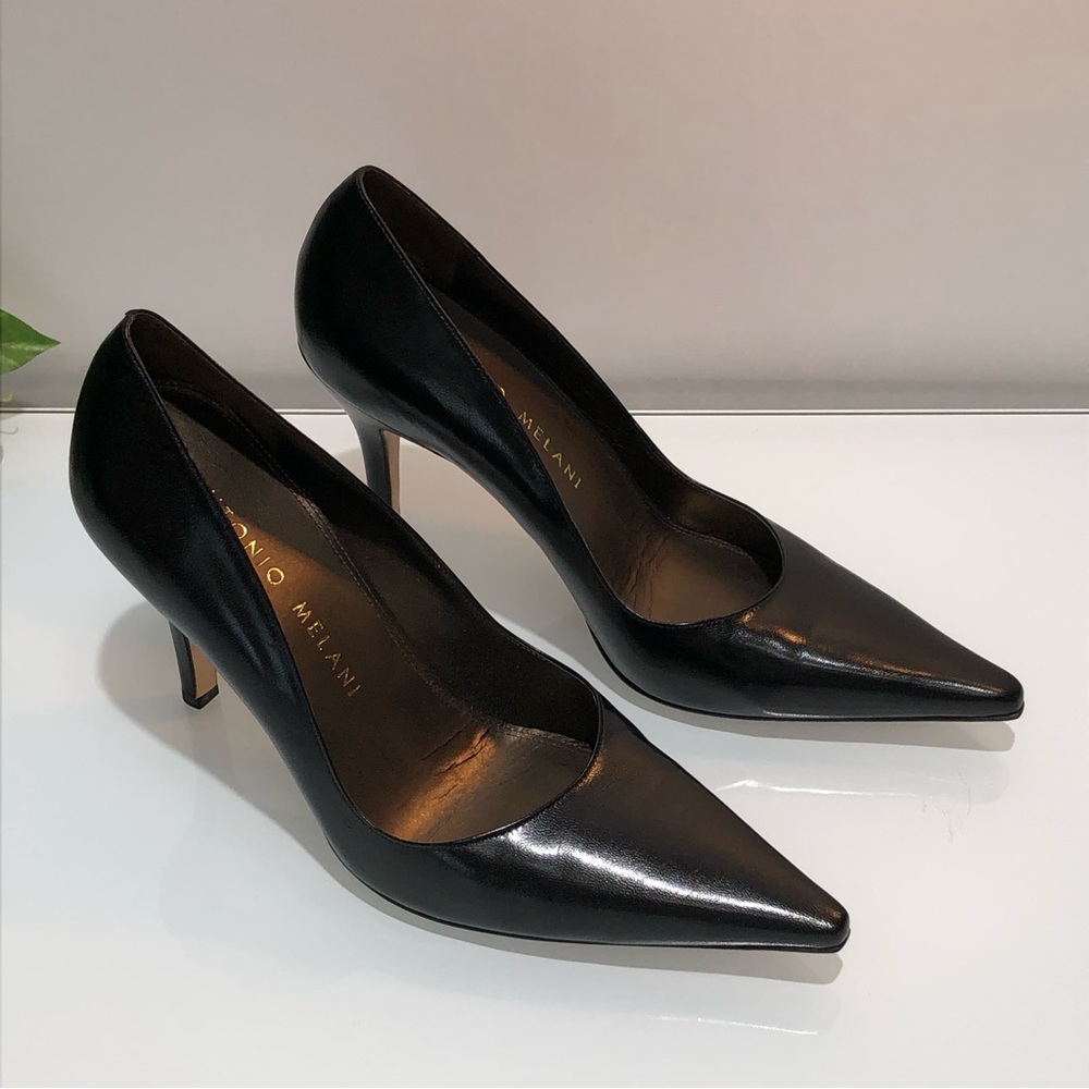 Gianni Bini Leather Black Heels - Picture 13 of 16